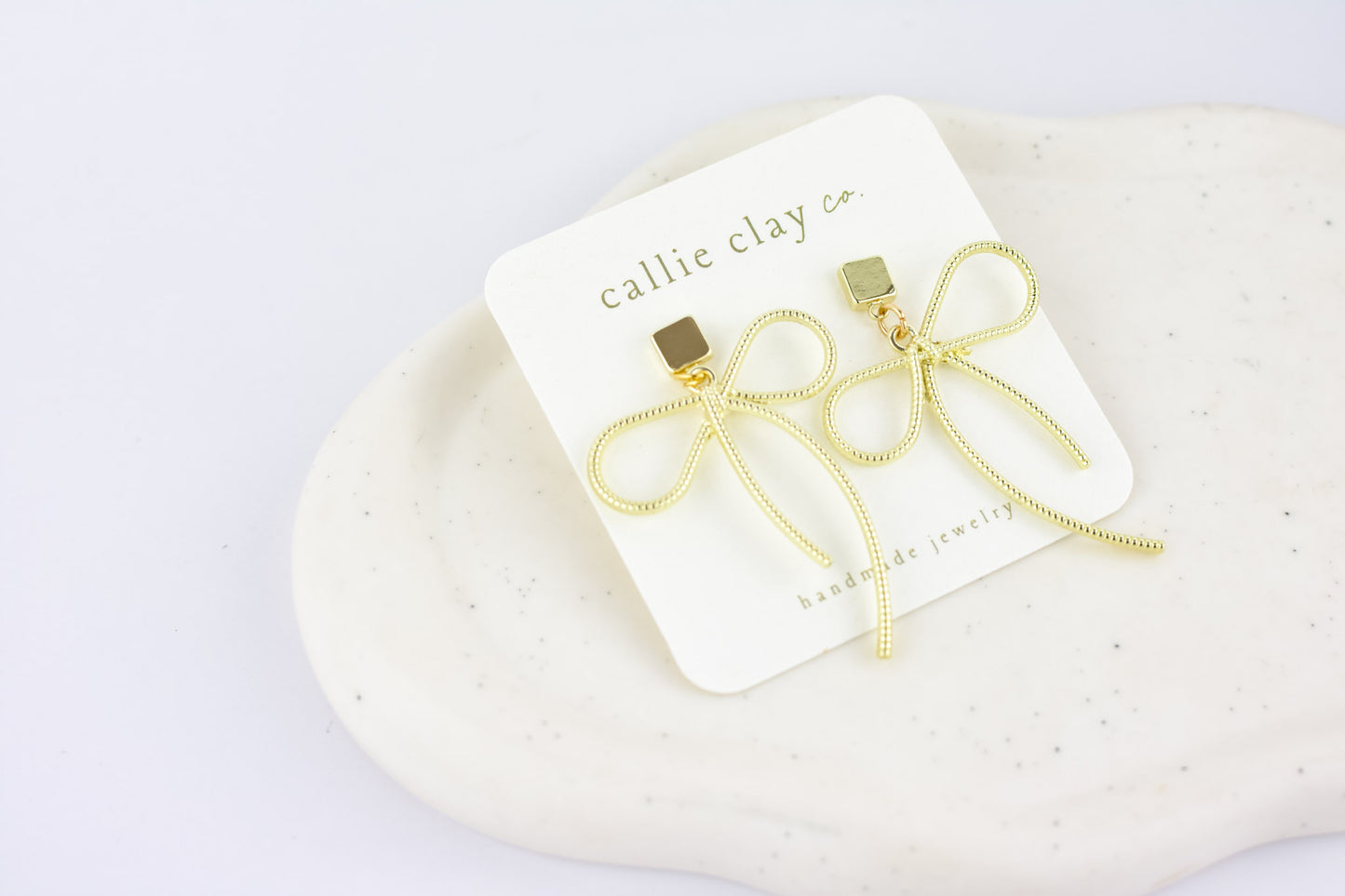 Lilly Bow Earrings | Gold