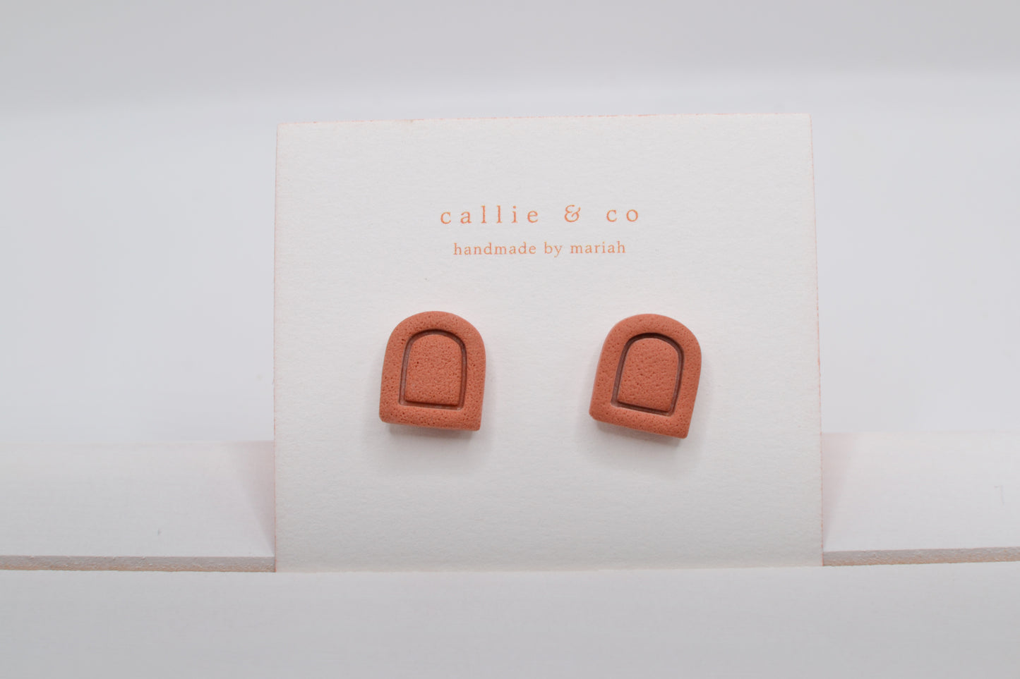 Modern Minimalist Studs | textured scarlet studs