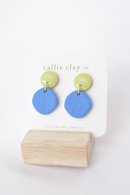 Soleil Dangles | Cobalt Blue & Green Chartreuse