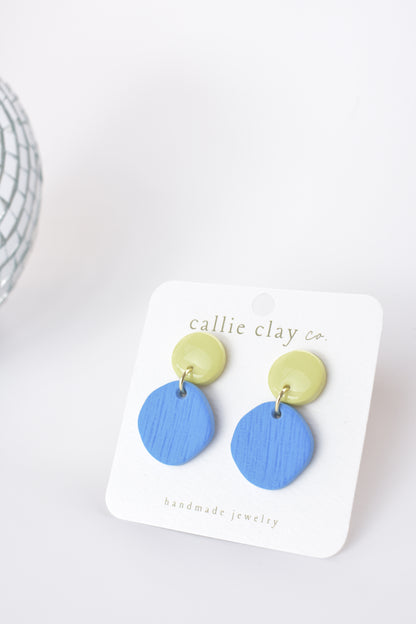 Soleil Dangles | Cobalt Blue & Green Chartreuse