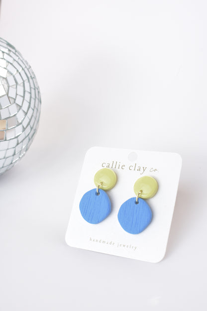 Soleil Dangles | Cobalt Blue & Green Chartreuse