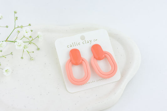 Lola Clay Statement Stud Earrings in Rose