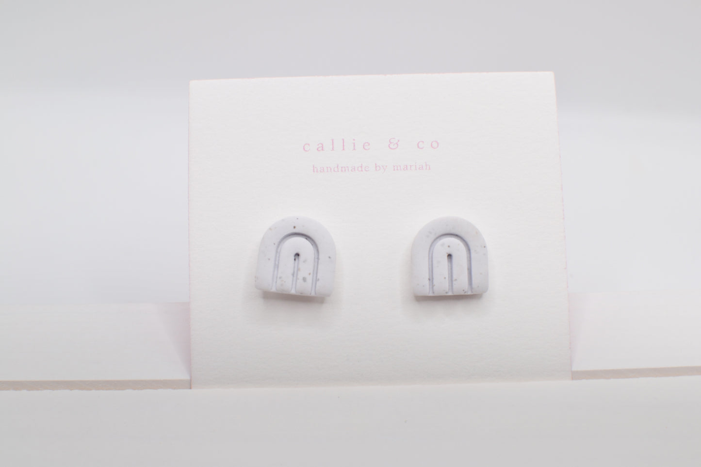 Modern Minimalist Studs| lavender speckled arches