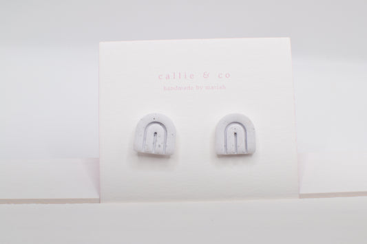 Modern Minimalist Studs| lavender speckled arches