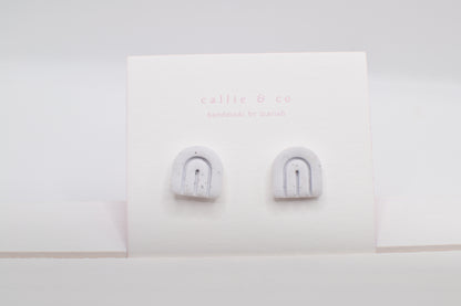 Modern Minimalist Studs| lavender speckled arches