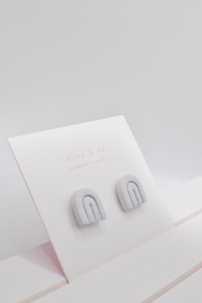 Modern Minimalist Studs| lavender speckled arches