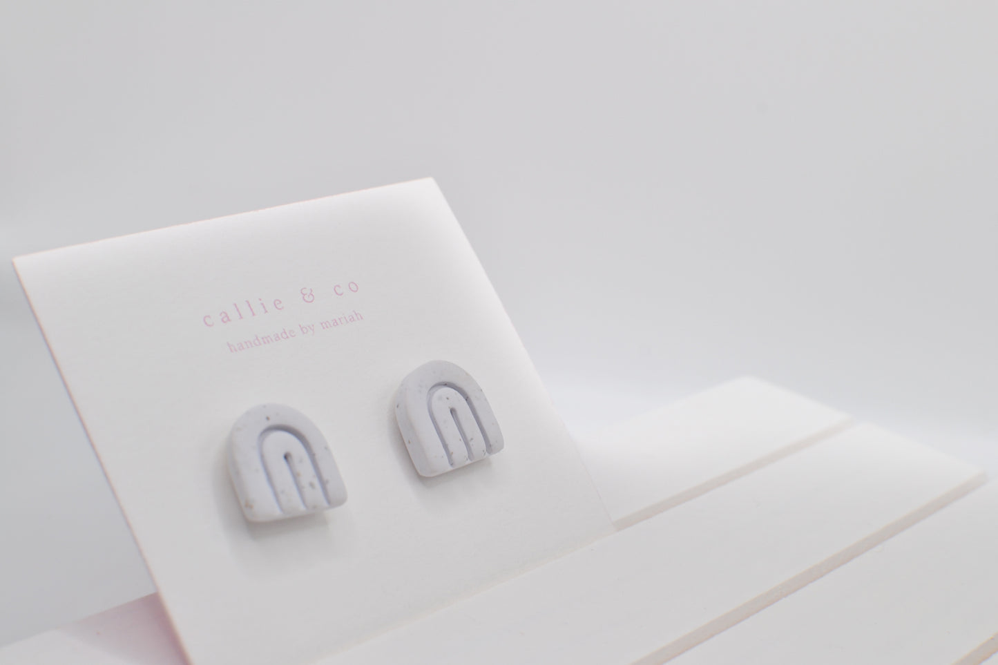 Modern Minimalist Studs| lavender speckled arches