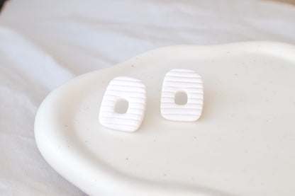 Textured White Studs | Abstract