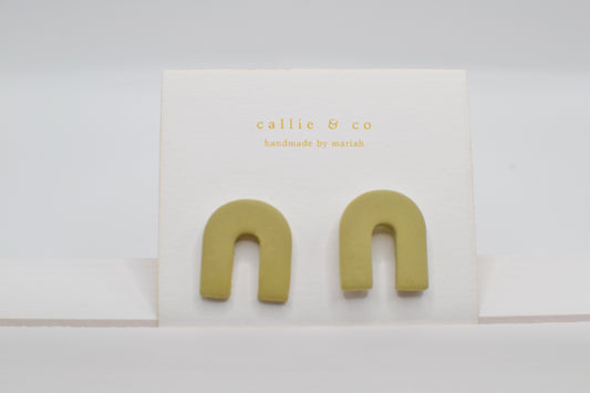 Modern Minimalist Studs | sage green arches