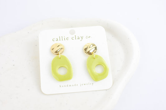 Soleil Dangles | Gold & Green Chartreuse