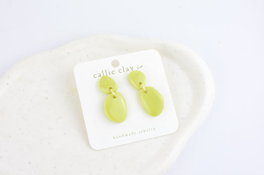 Soleil Dangles | Shiny Green Chartreuse