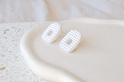 Textured White Studs | Abstract