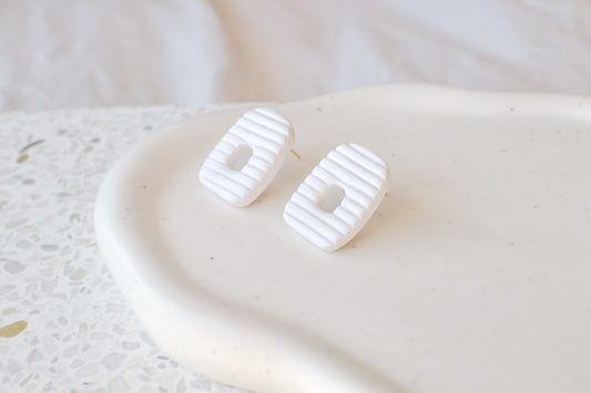 Textured White Studs | Abstract