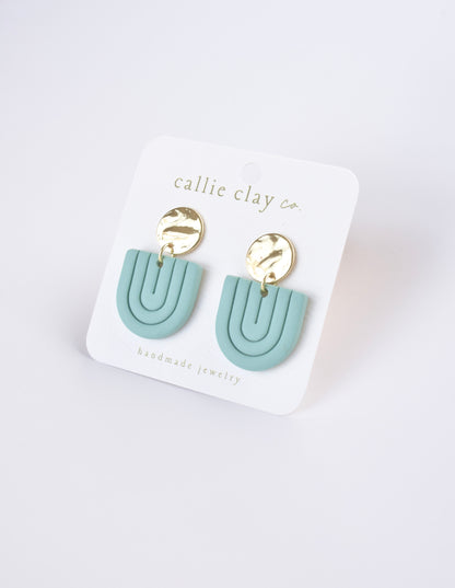 Grace Dangles | Gold & Aqua