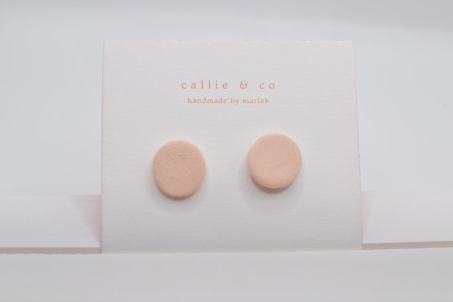 Modern Minimalist Studs| textured blush studs