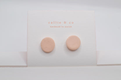 Modern Minimalist Studs| textured blush studs