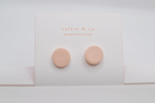 Modern Minimalist Studs| textured blush studs