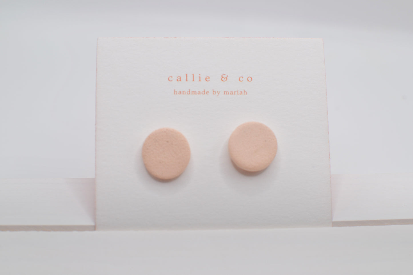 Modern Minimalist Studs| textured blush studs