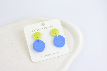 Soleil Dangles | Cobalt Blue & Green Chartreuse