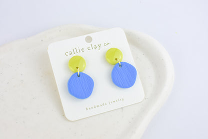 Soleil Dangles | Cobalt Blue & Green Chartreuse