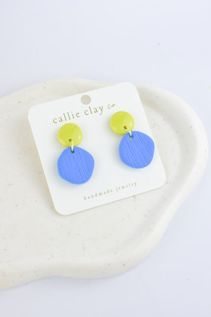 Soleil Dangles | Cobalt Blue & Green Chartreuse