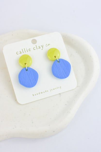 Soleil Dangles | Cobalt Blue & Green Chartreuse