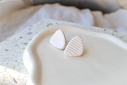 Textured White Studs | Triangular