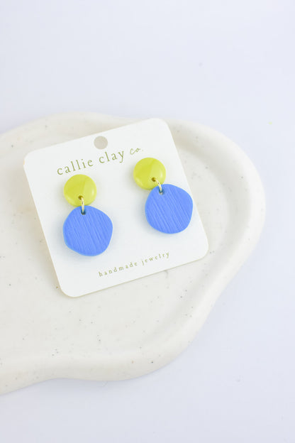 Soleil Dangles | Cobalt Blue & Green Chartreuse