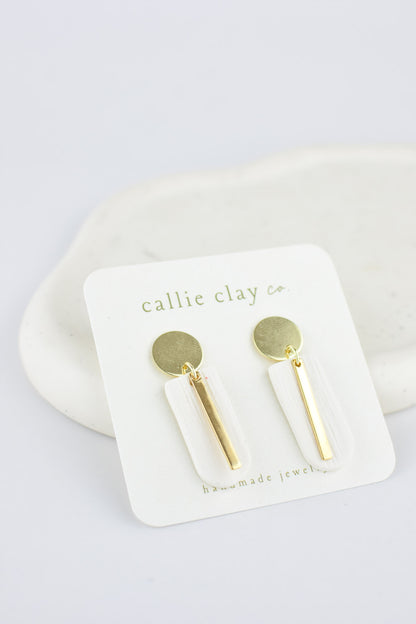 Grace Dangles | White & Gold Droplets