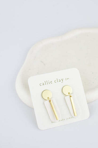 Grace Dangles | White & Gold Droplets