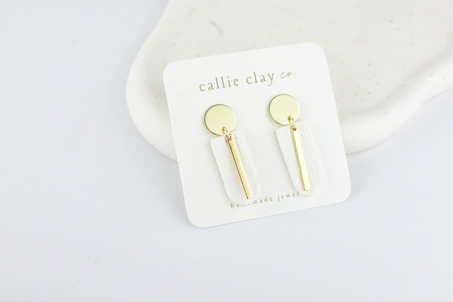 Grace Dangles | White & Gold Droplets