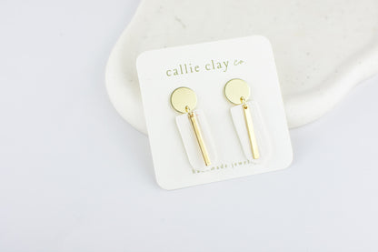 Grace Dangles | White & Gold Droplets