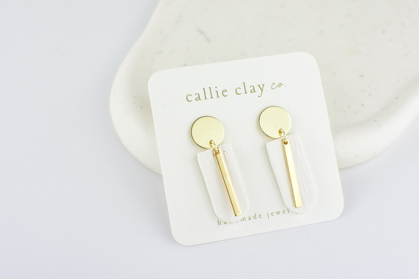 Grace Dangles | White & Gold Droplets