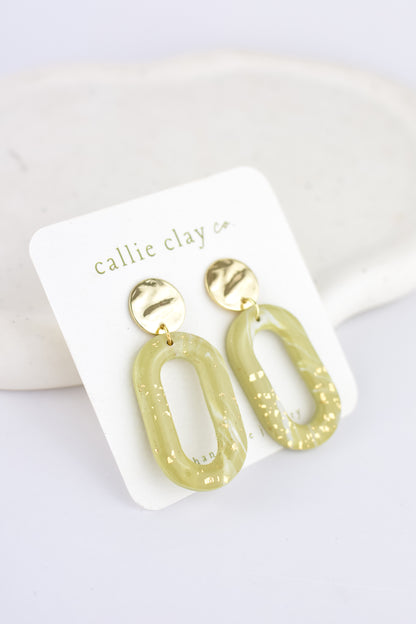 Grace Dangles | Gold & Green Donuts