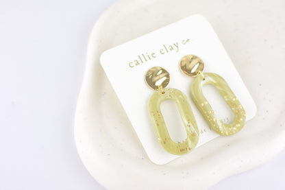 Grace Dangles | Gold & Green Donuts