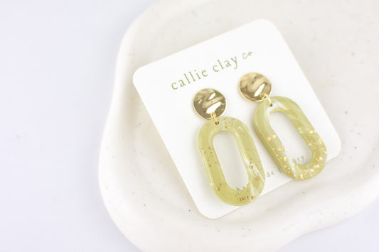 Grace Dangles | Gold & Green Donuts