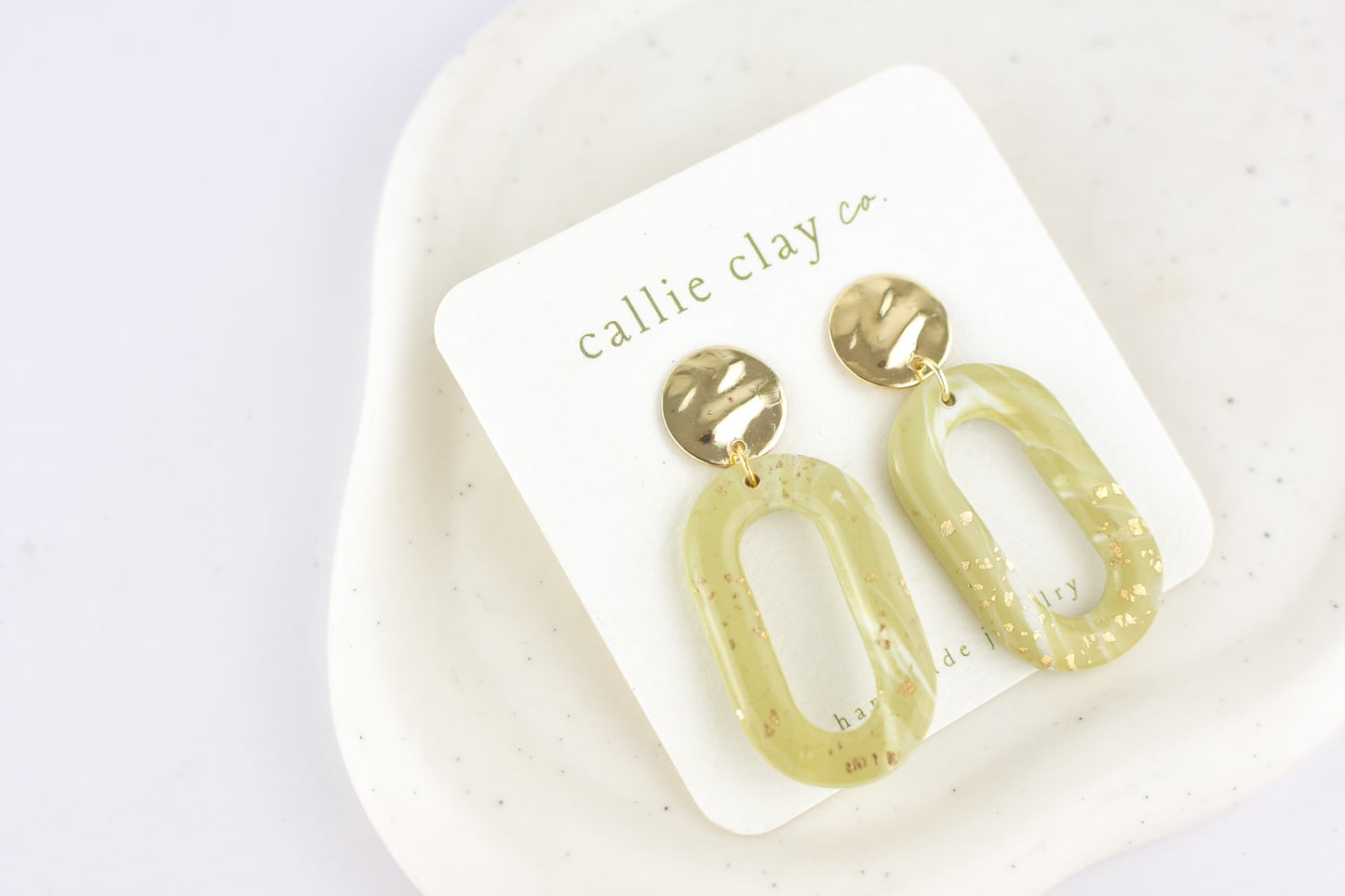 Grace Dangles | Gold & Green Donuts