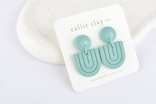 Soleil Dangles | Teal Textured Drops