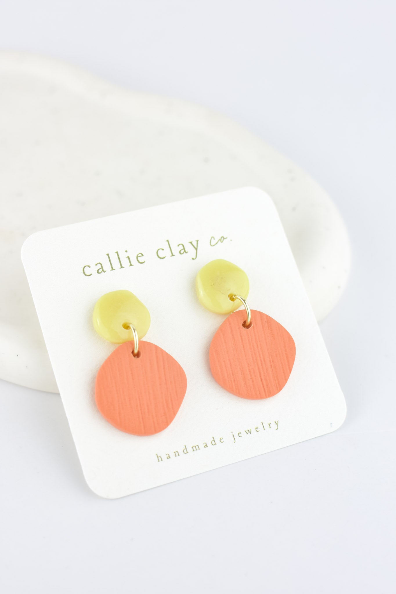 Soleil Dangles | Coral & Green Chartreuse