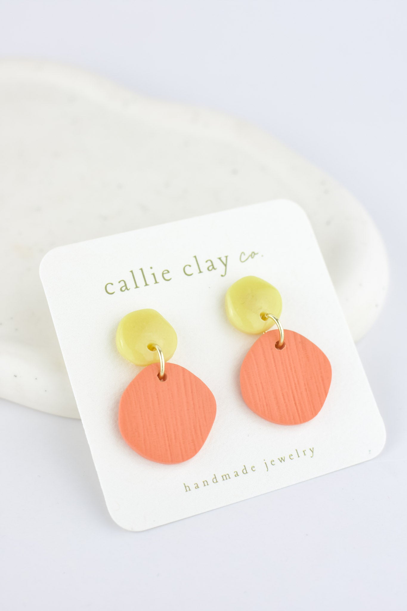 Soleil Dangles | Coral & Green Chartreuse