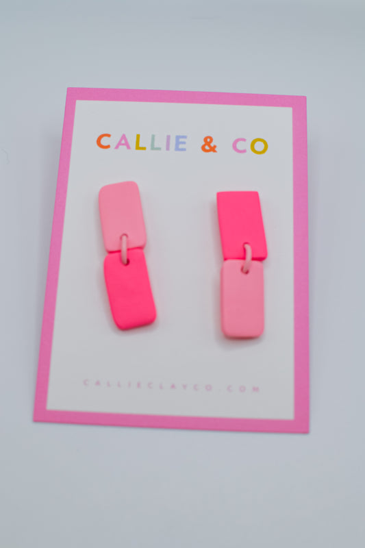 Color Contrast Dangles | Pink