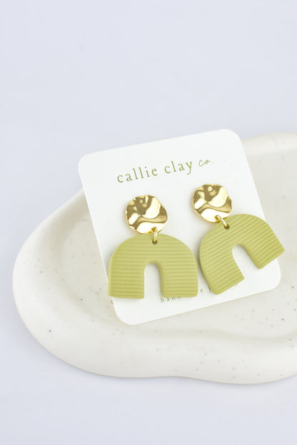 Soleil Dangles | Green & Gold Arches