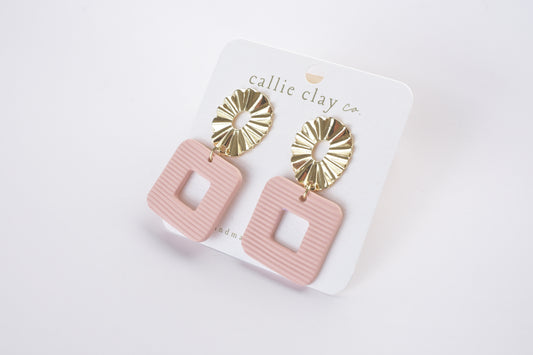 Grace Dangles | Gold & Blush Statement Earrings