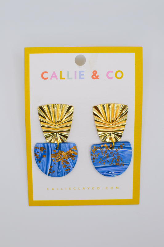 Art Deco Dangles | Blue & Gold