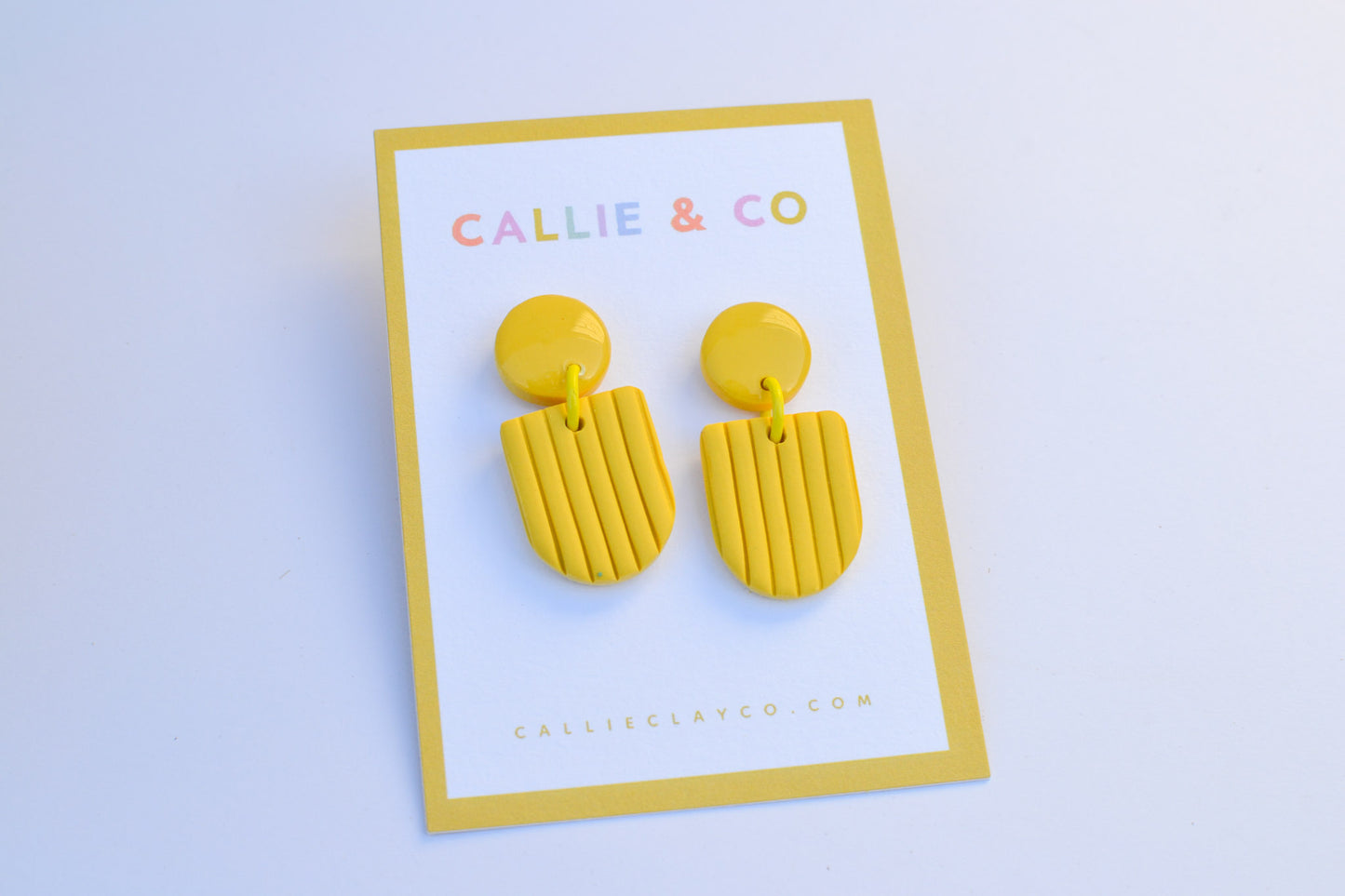 the rainbow collection | yellow textured dangles