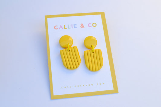 the rainbow collection | yellow textured dangles