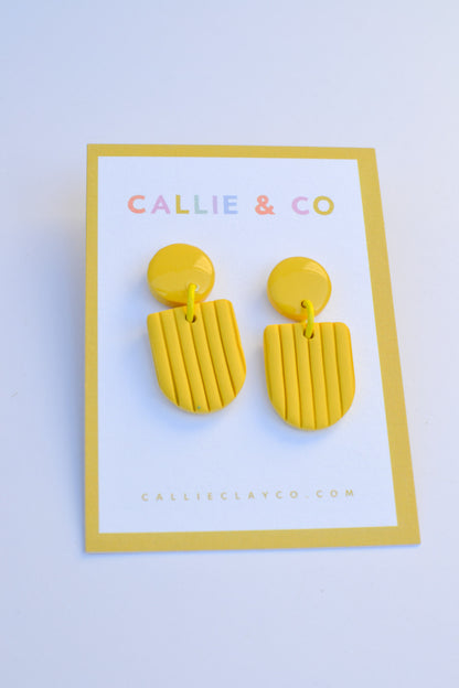 the rainbow collection | yellow textured dangles