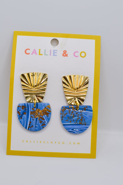 Art Deco Dangles | Blue & Gold