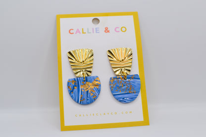 Art Deco Dangles | Blue & Gold