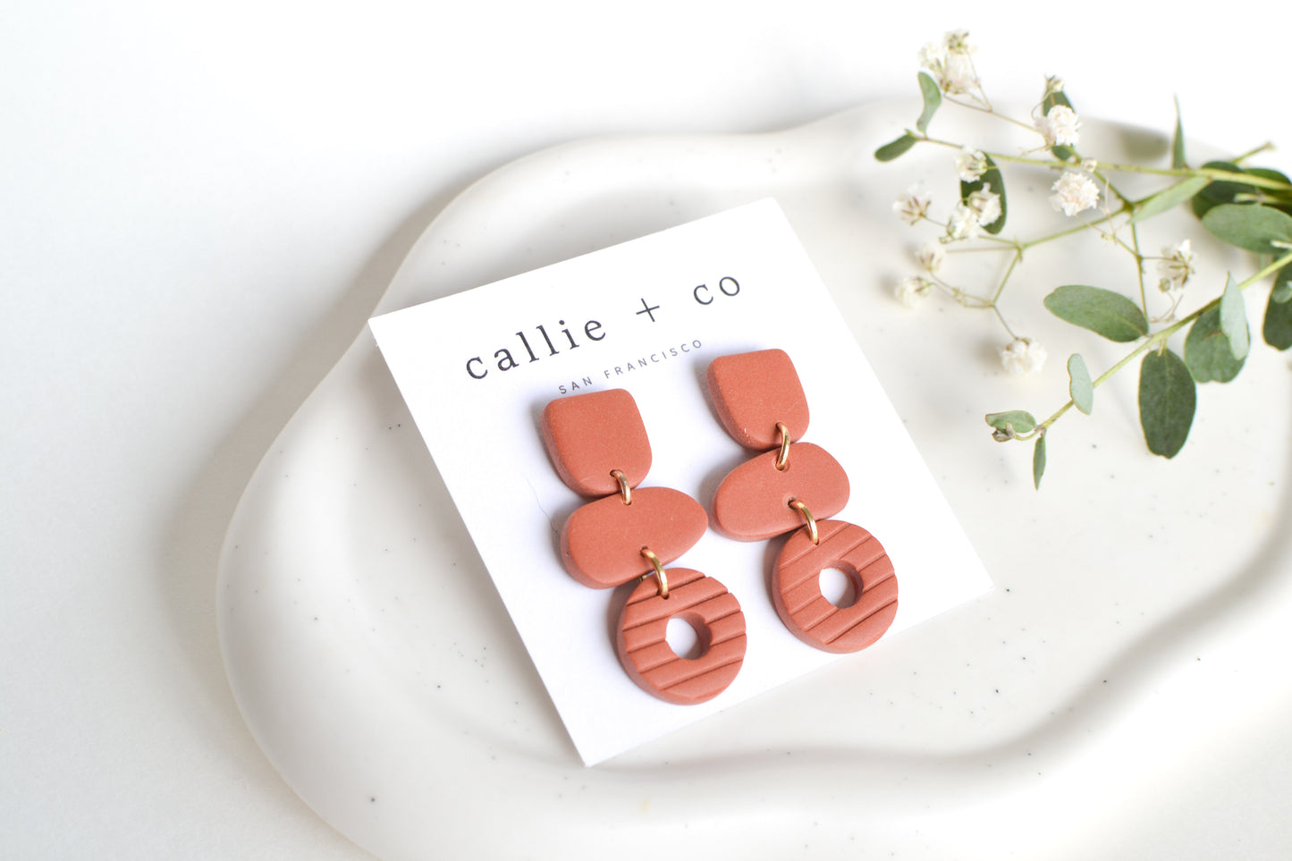 Cleo Earrings in Terracotta